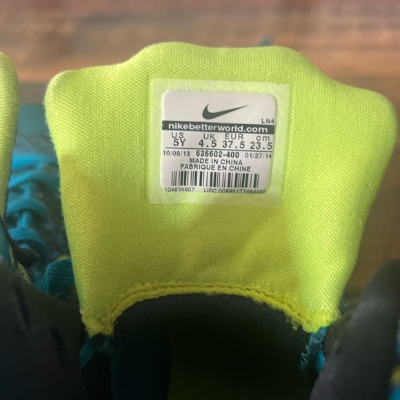 (Sz 7) Nike Kobe 9 IX Elite Perspective Neon Turquoise Volt Sneakers - Picture 3 of 7